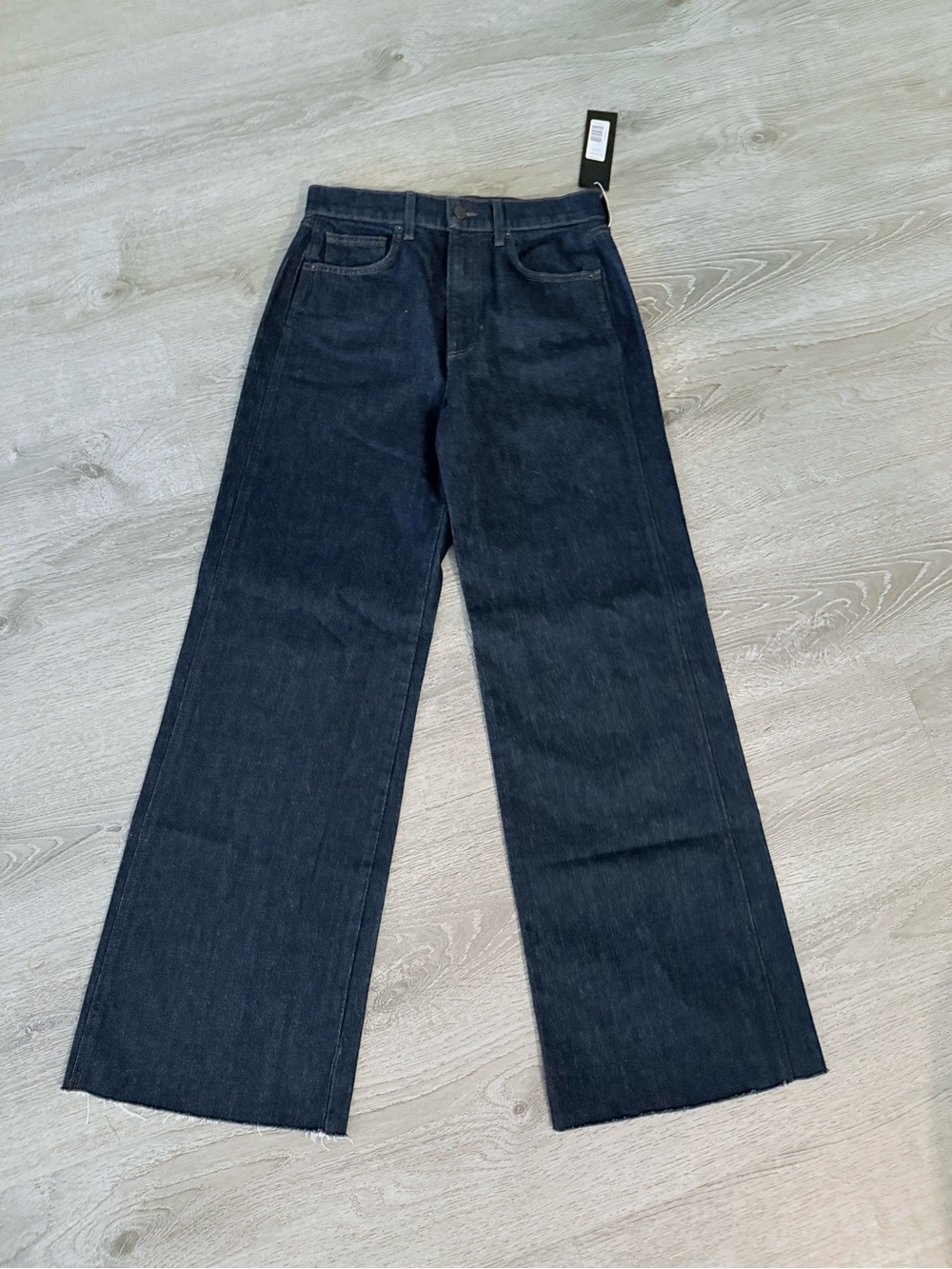 Veronica Beard Taylor Dark Blue Wide-Leg High-Rise Jeans - Picture 4 of 8
